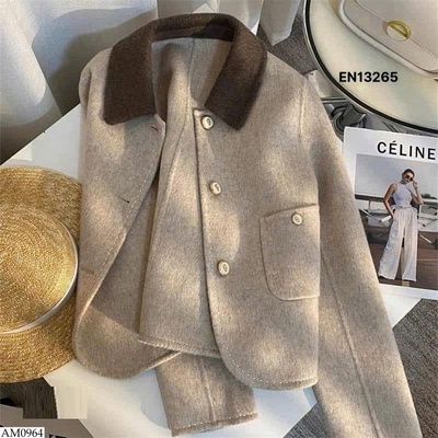 AM0964 JACKET DẠ LEN TỐI GIẢN