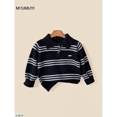 A3819 ÁO POLO LEN KẺ CHO BÉ