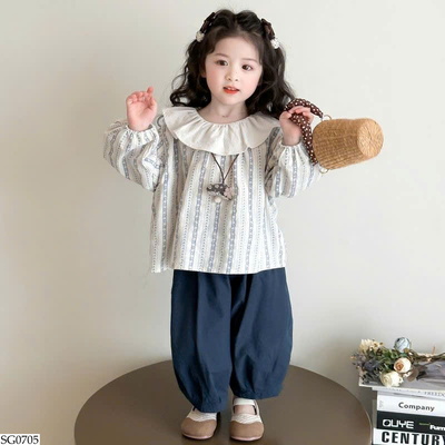 SG0705 SET ÁO KẺ BÚP BÊ MIX QUẦN DÀI BG