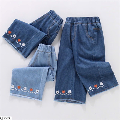 QG5038 QUẦN JEAN GẤU THÊU BG