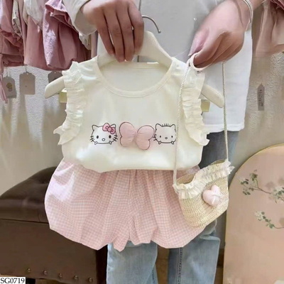 SG0719 SET ÁO KITTY MIX QUẦN BÍ KẺ BG