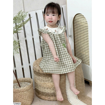V8901 VÁY KẺ CARO NINGLI