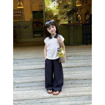 SG0703 SET ÁO POLO MIX QUẦN JEAN GIẤY AMBB