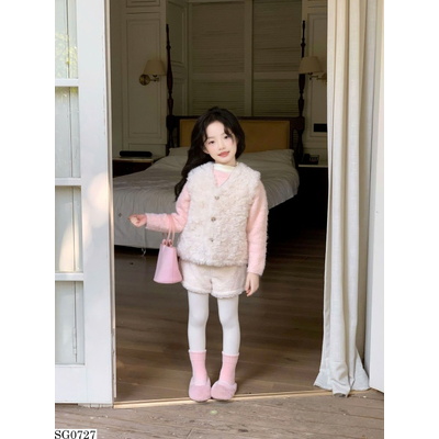 SG0727 SET ÁO GILE LÔNG PHỐI ÁO LEN QUẦN SHORT BG