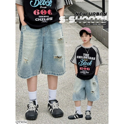QT5034 QUẦN SHORT JEAN RÁCH CHO BT