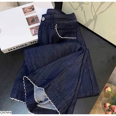 QM5404 JEAN PHỐI REN XANH ĐẬM