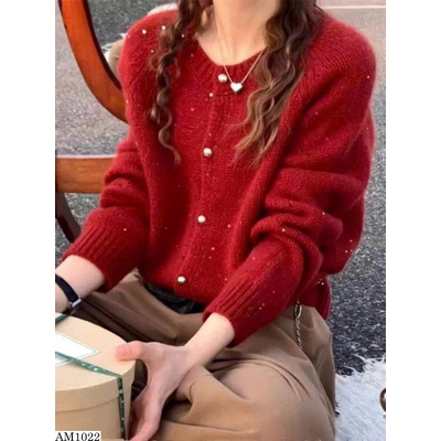 AM1022 ÁO CARDIGAN LEN ĐỎ