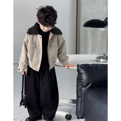ST7123 ÁO KHOÁC CỔ LÔNG PHỐI QUẦN CHO BT
