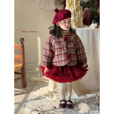 SG0743 SET ÁO KHOÁC KẺ MIX CHÂN VÁY TUTU