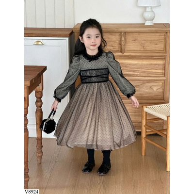 V8924 VÁY CHẤM BI CHO BÉ GÁI