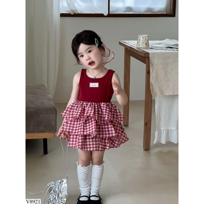 V8921 VÁY SÁT NÁCH PHỐI KẺ CHO BÉ