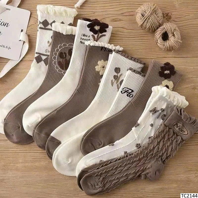 TC2144 SET 9 ĐÔI TẤT HOA XINH NỮ TÍNH