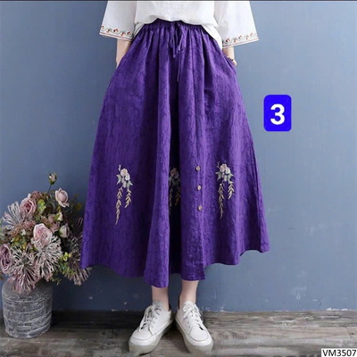 VM3507 CHÂN VÁY THÊU HOA NỮ TÍNH