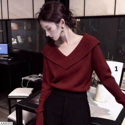 AM1052 ÁO LEN CỔ V NỮ