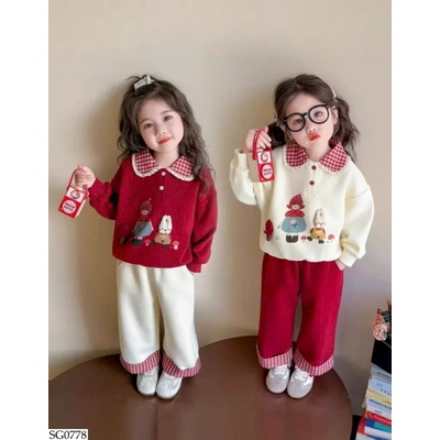 SG0778 SET ÁO NỈ BÉ GÁI THU ĐÔNG