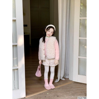 SG0788 SET ÁO GILE LÔNG PHỐI ÁO LEN QUẦN SHORT BG