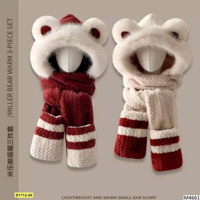 M4661 SET MŨ – KHĂN – GĂNG GẤU BÔNG