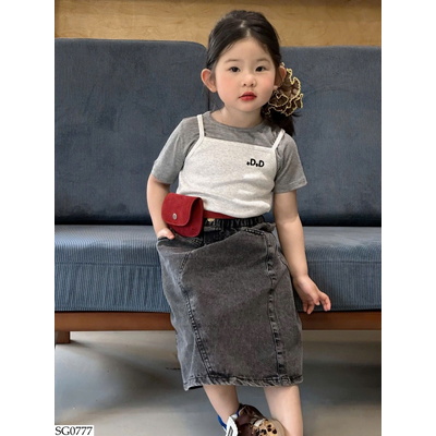 SG0777 SET ÁO MIX CV JEAN BG