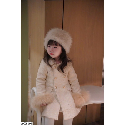 AG9198 ÁO KHOÁC DÁNG DÀI PHỐI TAY LÔNG