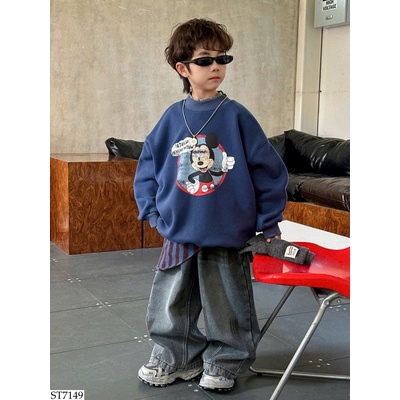 ST7149 SET ÁO NỈ MICKEY MIX QUẦN JEAN BT