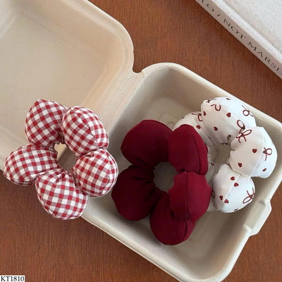 KT1810 SET 5 DÂY BUỘC TÓC HOA PHỒNG VINTAGE