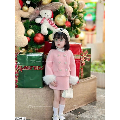 SG0811 SET DẠ PHỐI TAY LÔNG BG