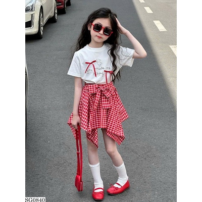 SG0840 SET ÁO THUN MIX CV KẺ CARO BG
