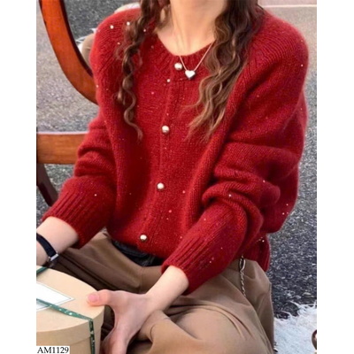 AM1129 CARDIGAN LEN ĐỎ CHO NỮ