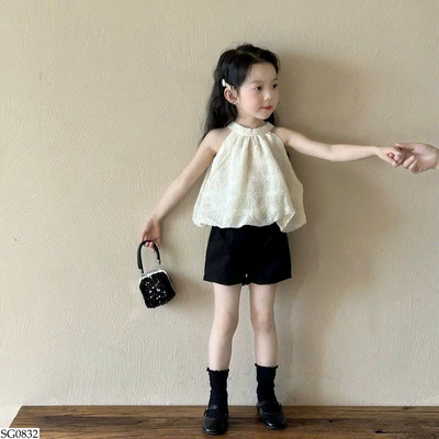 SG0832 SET ÁO CỔ YẾM MIX QUẦN SHORT BG