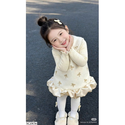 SG0836 SET ÁO LEN MIX VÁY NƠ NINGLI