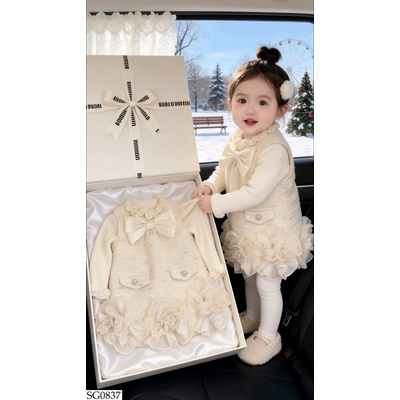 SG0837 SET ÁO LEN MIX VÁY NƠ NINGLI