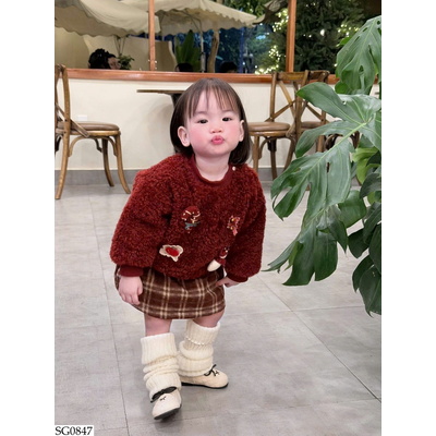 SG0847 SET ÁO LÔNG MIX CV KẺ BG
