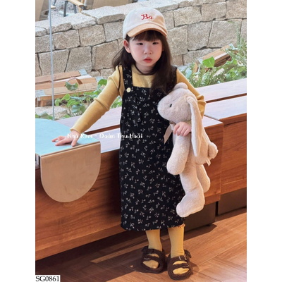 SG0861 SET ÁO LEN MIX VÁY YẾM HOA BG