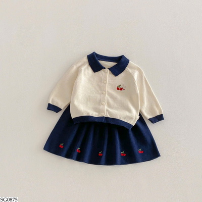 SG0875 SET VÁY LEN HỌA TIẾT CHERRY BG