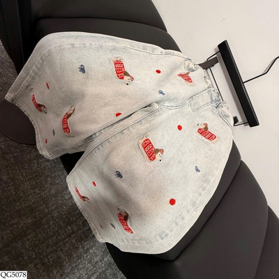 QG5078 QUẦN JEANS SUÔNG THÊU CÚN KUTE