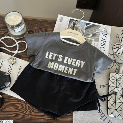 SG0920 SET ÁO THUN CHỮ MIX QUẦN SHORT BG