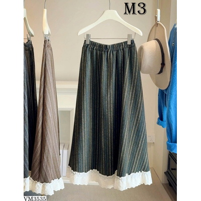 VM3535 CHÂN VÁY MIDI ANNA PHỐI REN