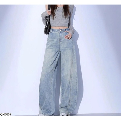 QM5458 QUẦN JEAN ỐNG RỘNG LƯNG CAO
