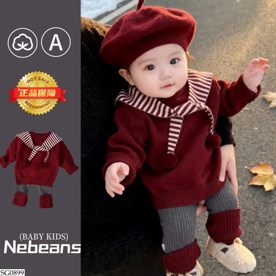 SG0899 SET LEN ĐỎ PHỐI KHĂN KẺ BG