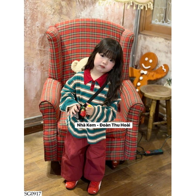 SG0917 SET ÁO POLO KẺ MIX QUẦN SUÔNG ADBABY