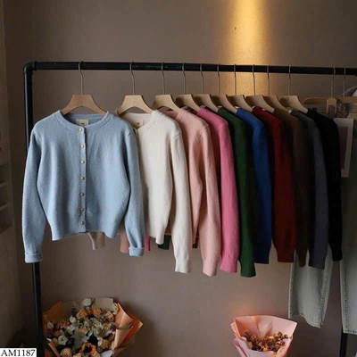 AM1187 BST ÁO LEN CARDIGAN TRƠN MÀU