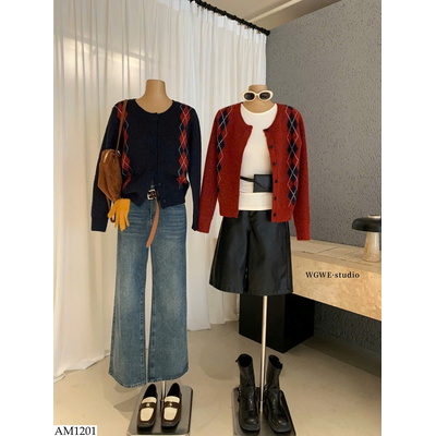 AM1201 ÁO CARDIGAN HOẠ TIẾT W.G.W.E