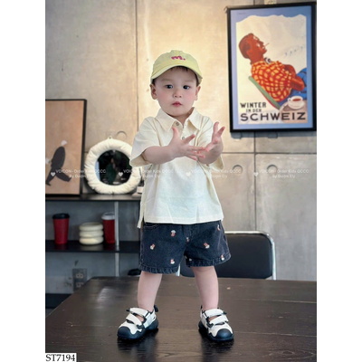 ST7194 SET ÁO POLO MIX QUẦN SHORT JEAN