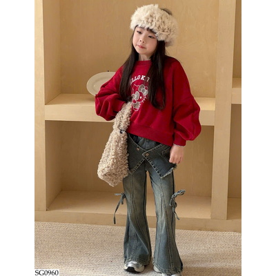 SG0960 SET ÁO KITTY MIX QUẦN JEAN LOE BG