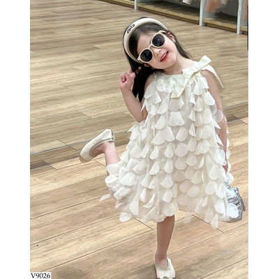 V9026 VÁY NƠ CỔ YẾM BG 