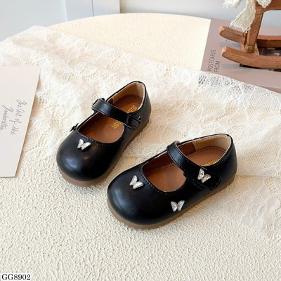 GG8902 GIÀY DA BÚP BÊ ĐÍNH BƯỚM BG