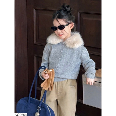 AG9264 ÁO KHOÁC LEN CỔ LÔNG AMBB BG