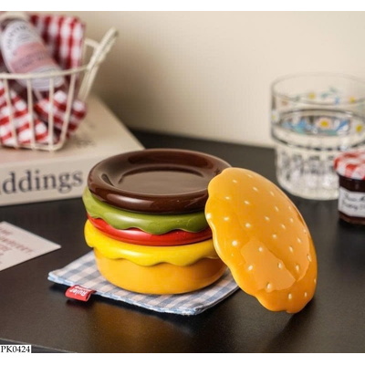PK0424 SET ĐĨA MINI XẾP HÌNH HAMBURGER DECOR