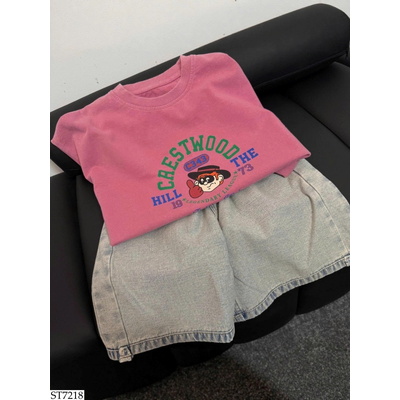 ST7218 SET ÁO PHÔNG MIX QUẦN SHORT JEAN