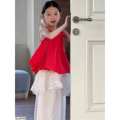 SG0998 SET ÁO 2 DÂY NHÚN NGỰ MIX QUẦN VIỀN REN 